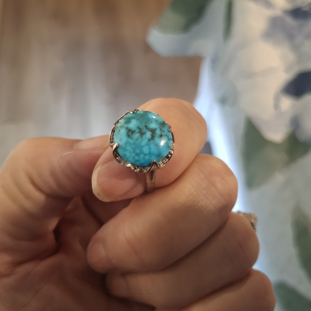 SpiderwebTurquoise Silver Ring